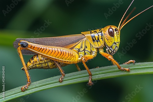 Grasshopper on a Leaf