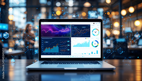 a laptop displaying financial data, representing the seamless integration of technology