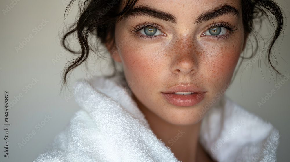 An attractive woman with glossy skin An attractive woman with glossy skin