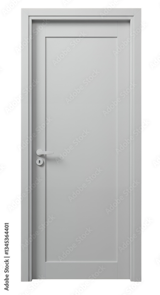 Modern Gray Door with Classic Trim isolated on white or transparent png background Modern Gray Door with Classic Trim isolated on white or transparent png background