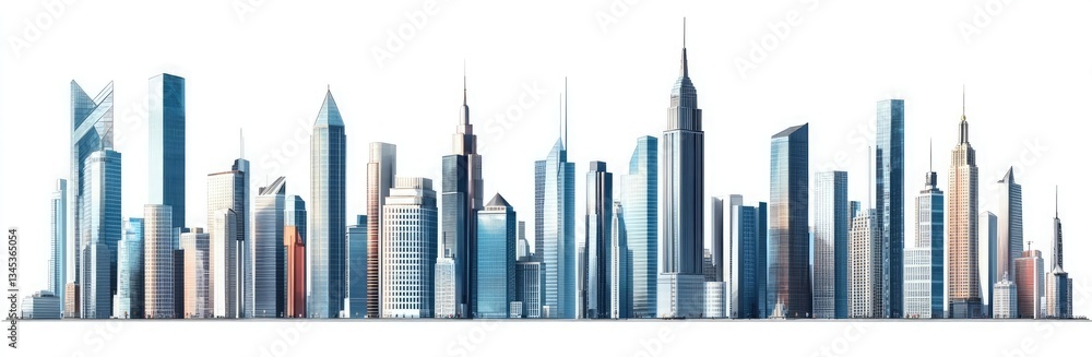 A series of skyscrapers in different sizes and design vector illustration on a white background A series of skyscrapers in different sizes and design vector illustration on a white background