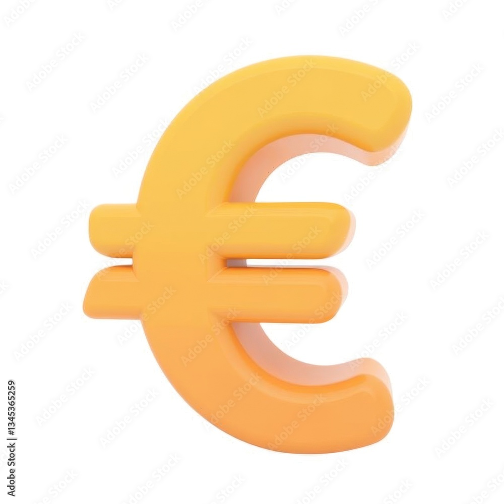 Obraz premium Stylized euro sign illustration minimalist art isolated on white background