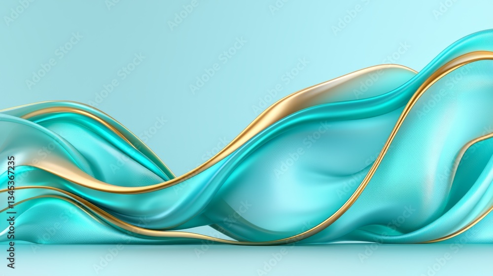 Naklejka premium Elegant blue and gold wave background design for modern luxury presentations