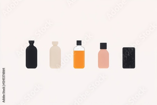 Obraz na płótnie Cosmetic bottles and containers in various colors w salonie