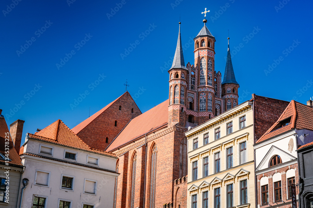 Fototapeta premium Stunning architecture of the Church of the Assumption of the Blessed Virgin Mary in Torun, Poland