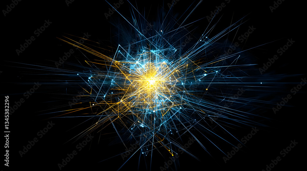 Naklejka premium Abstract Digital Art Explosion Of Light And Color