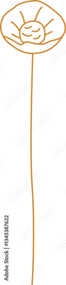 Obraz premium Line Flower Minimalist Element Set