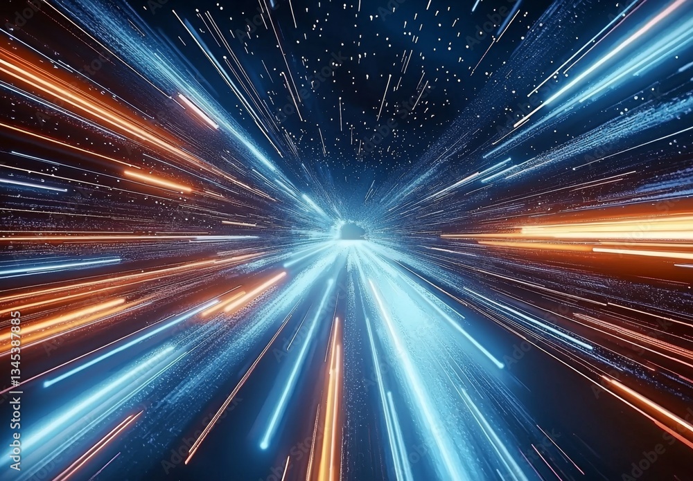 Abstract Nightscape Depicting Acceleration and Technology Abstract Nightscape Depicting Acceleration and Technology