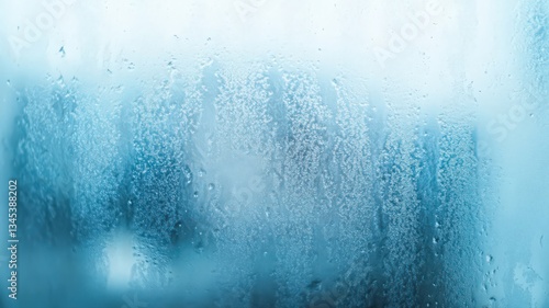 Obraz na płótnie Abstract Blue Condensation Texture on Window Pane w salonie