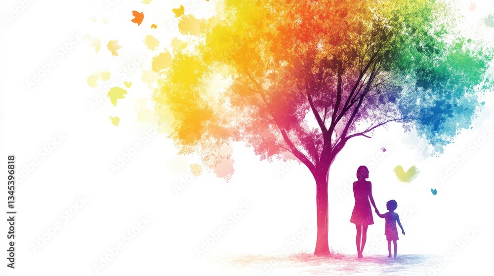 Mother and Child Exploring Nature Together Mother and Child Exploring Nature Together