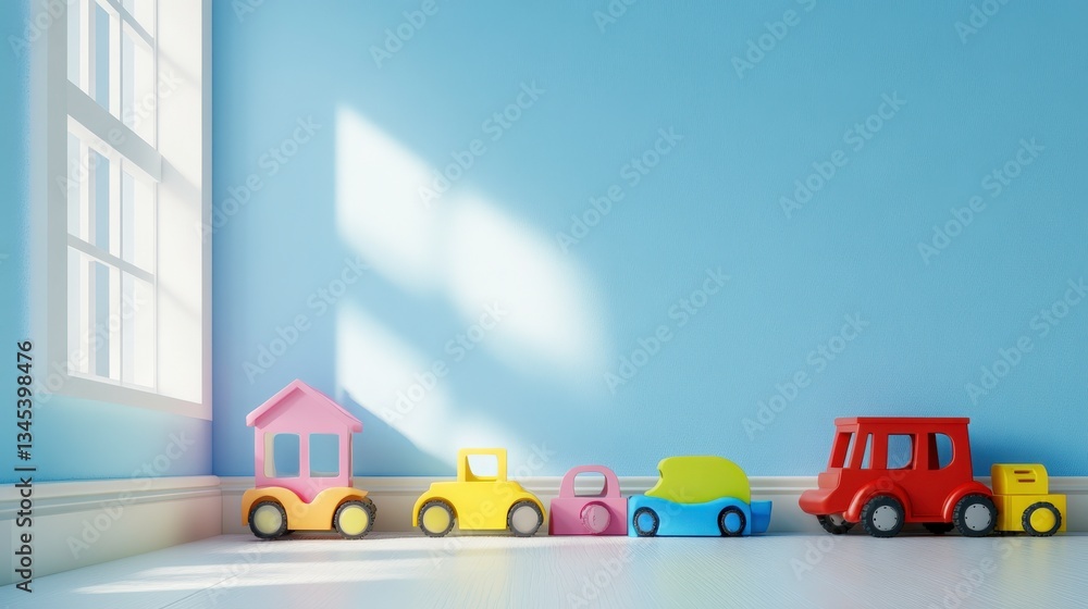 Fototapeta premium Playful Pastel Nursery Decor with Empty Space