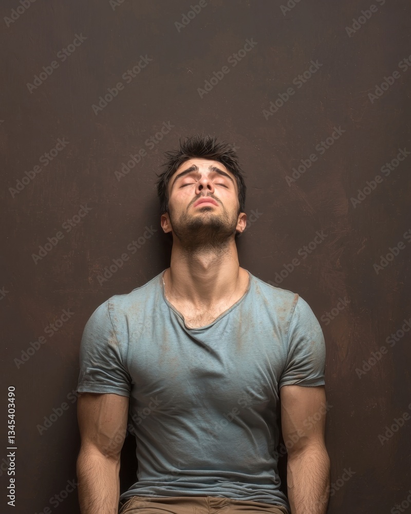 Obraz premium Central American experiencing throbbing pain, depicting real emotion and struggle.