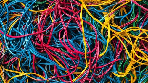 Wallpaper Mural abstract tangled wires forming chaotic pattern, symbolic representation of connection and complexity, surreal artistic atmosphere Torontodigital.ca