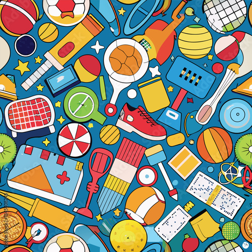 Eye-Catching Sports Equipment Displayed on a Vibrant and Informative Poster