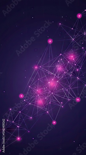 Abstract network connections, digital data flow, dark background, technology concept, website banner