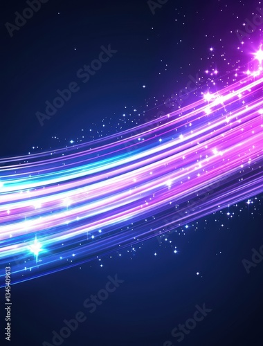 Abstract Purple and Blue Light Streaks