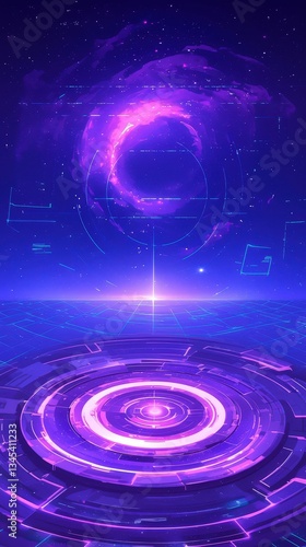 Futuristic Purple Galaxy Portal