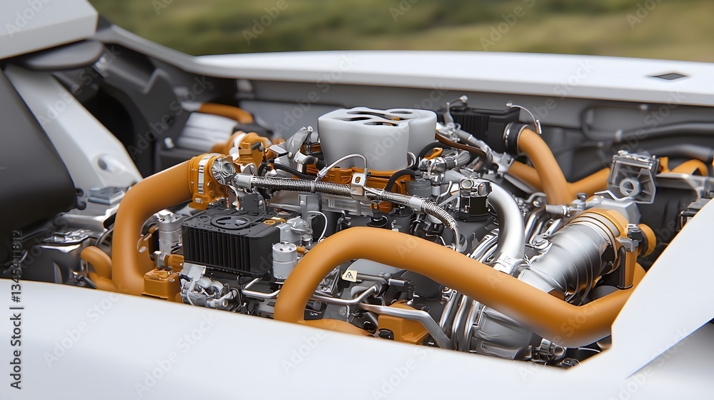 Fototapeta premium 3D Rendering of a High Performance Fossil Fuel Combustion Engine Highlighting Futuristic Industrial Design and Advanced Energy Efficiency Optimization