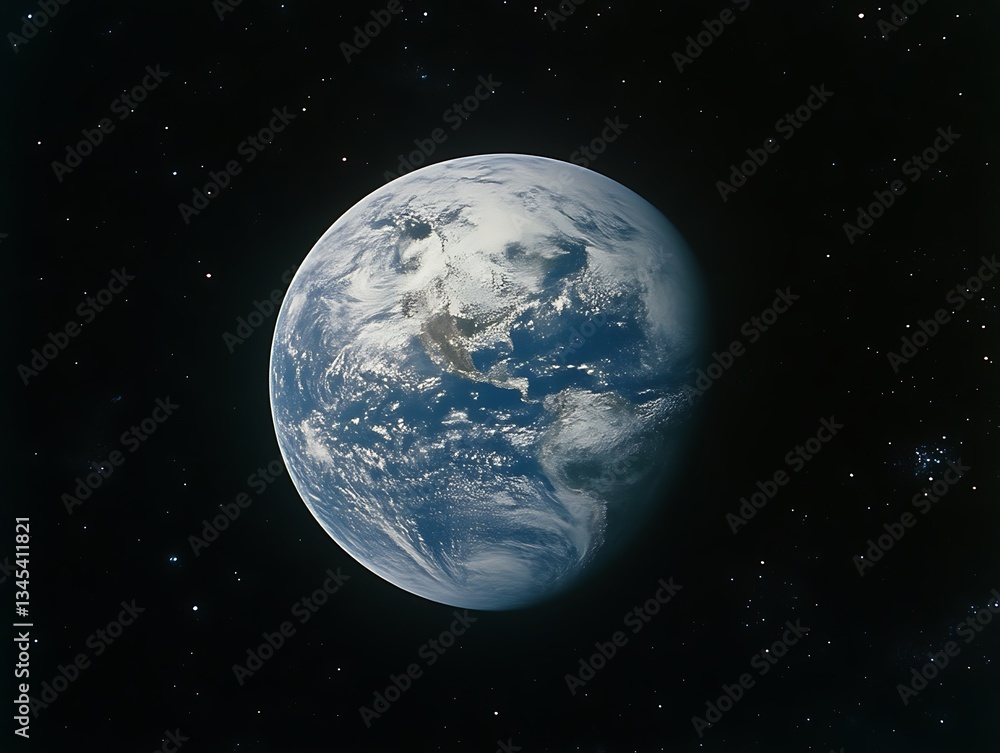 Fototapeta premium Earth from Space: Blue Marble View.
