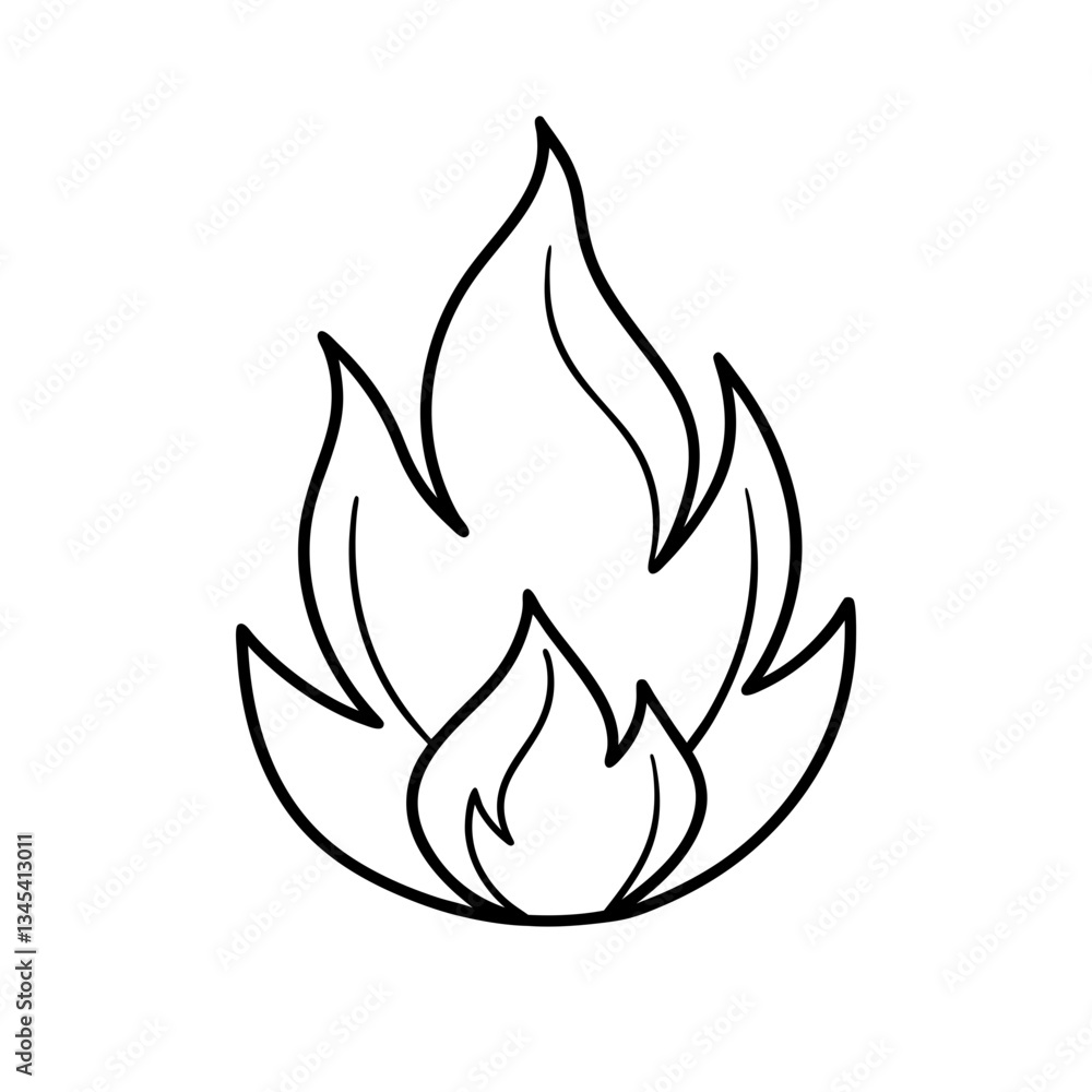 Flame Line Art Illustration Flame Line Art Illustration