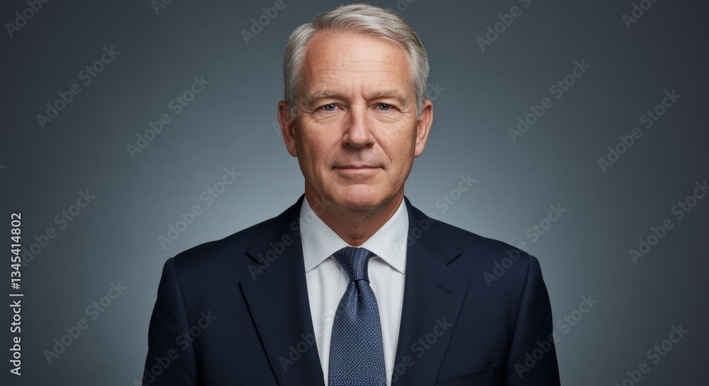 A confident man in a dark suit and tie poses against a muted backdrop. His composed expression exudes authority and trust, ideal for business profiles and corporate presentations. A confident man in a dark suit and tie poses against a muted backdrop. His composed expression exudes authority and trust, ideal for business profiles and corporate presentations.