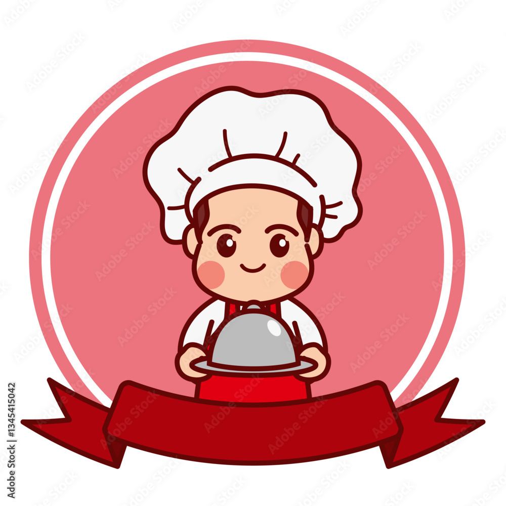 Chef Character with Banner Chef Character with Banner