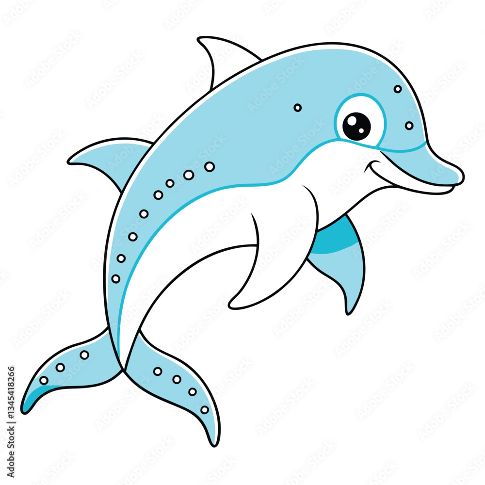 Naklejka premium Connect the Dots to Reveal a Playful Dolphin: A Fun Coloring Activity for Kids
