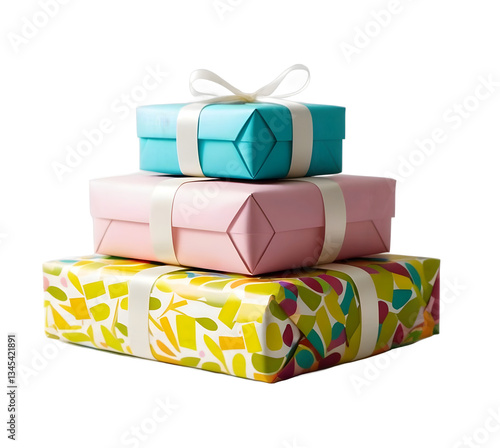 Colorful Gift Boxes for Parties and Events with Transparent Background