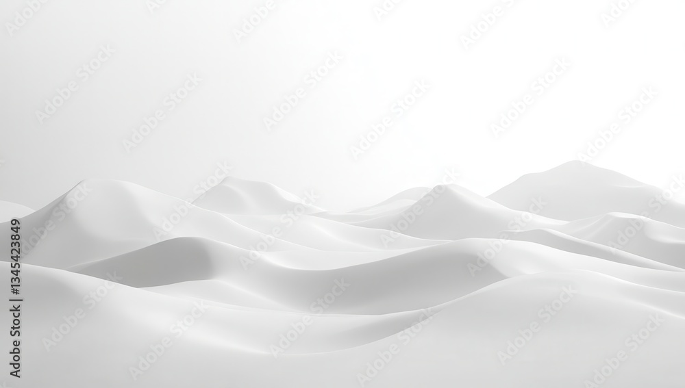 Fototapeta premium Abstract white waves create a serene, minimalist landscape.