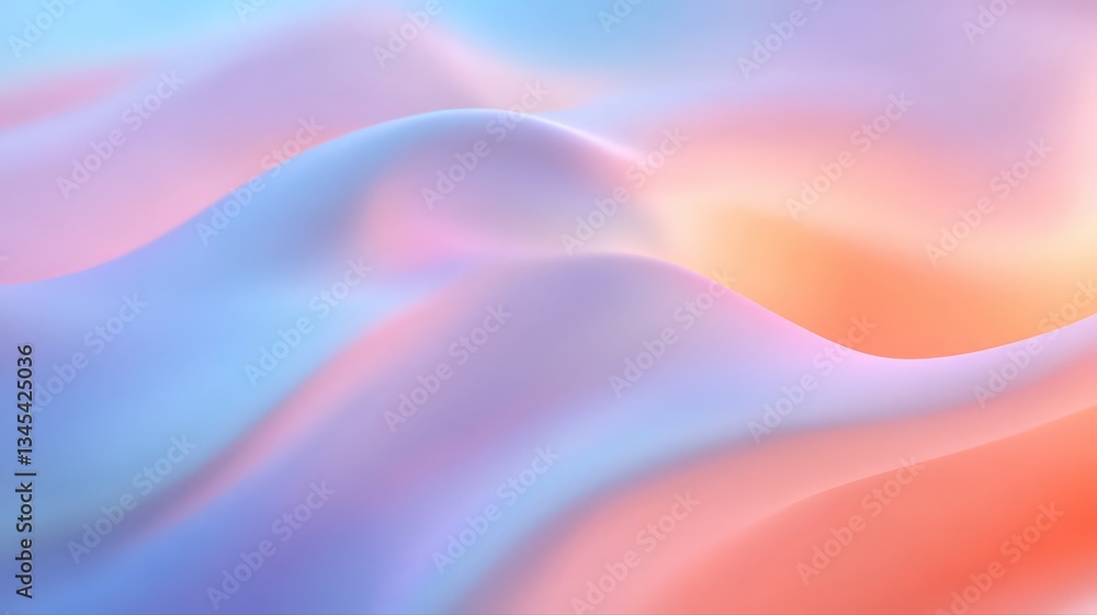 Fototapeta premium Abstract Pastel Wave Background: Soft Pink, Blue and Orange Hues