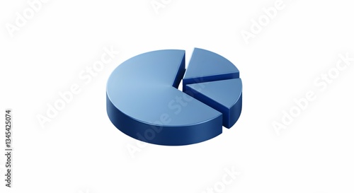 Analyzing Blue Pie Chart Showing Segments on a Clean White Background