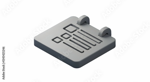 Isometric Style Calendar Icon Representing Schedule and Time Management