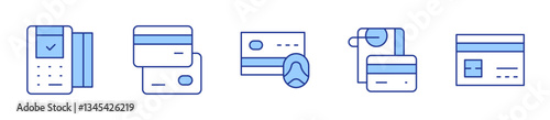 point of sale, credit cards, credit card. Credit card Icon vector illustration. Line Duotone style. Editable stroke
