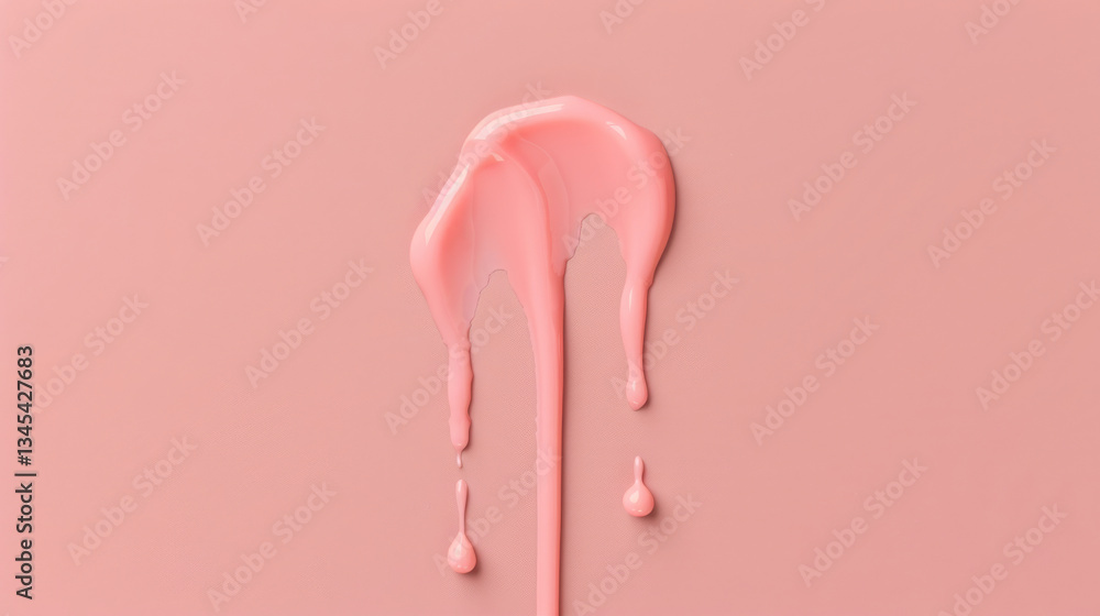 Abstract liquid art with pink glossy texture