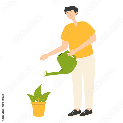 People Enjoying Activities. Vector Character in Cartoon Style.