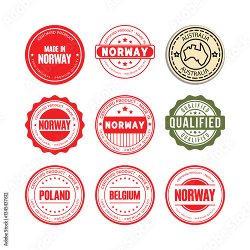 Vintage label set vector icons for best quality business sale stamps