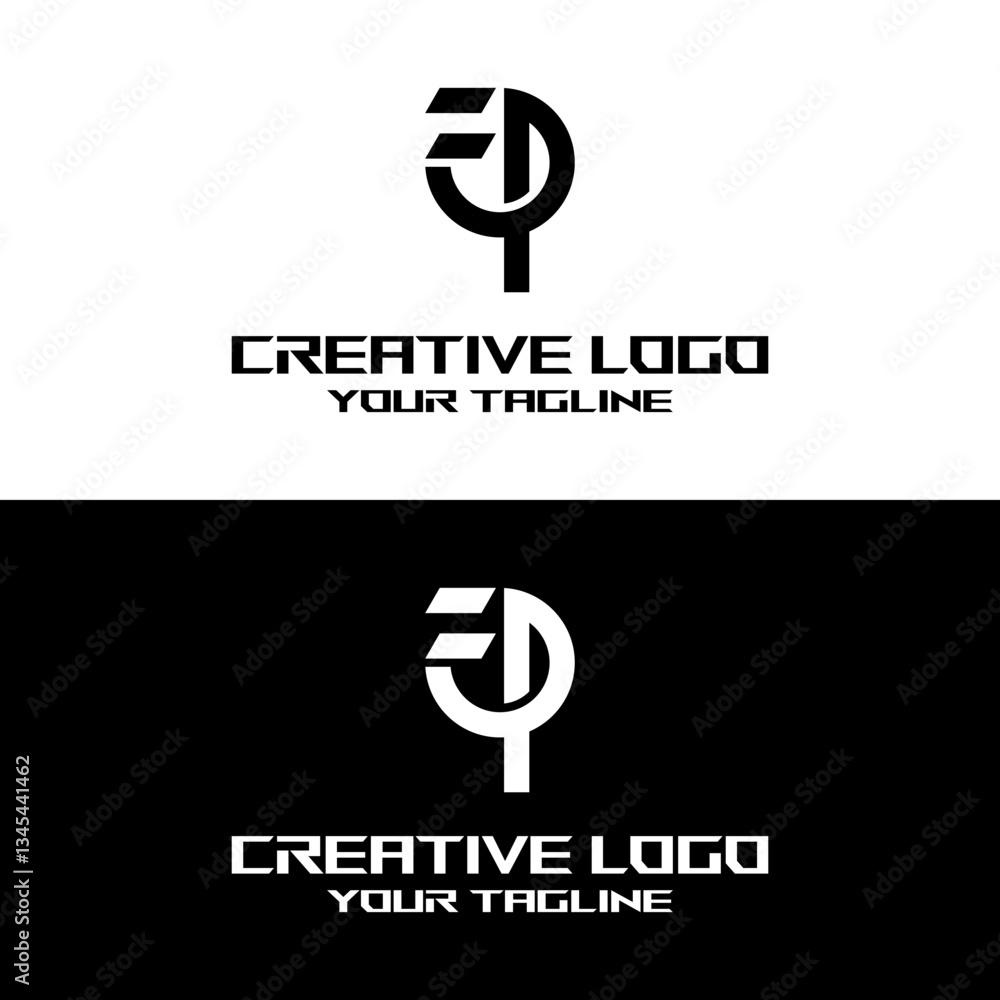 Obraz premium creative letter logo fp design vector