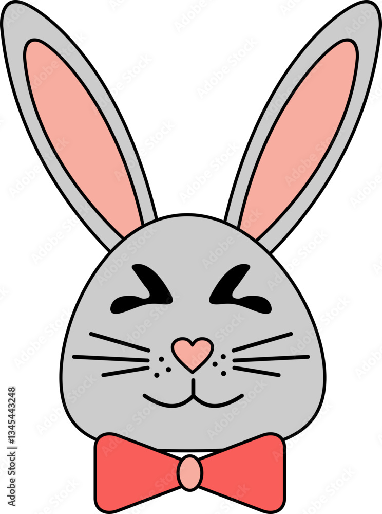 Cute Bunny Expression Face Element Cute Bunny Expression Face Element