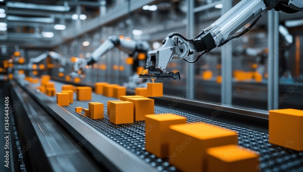 Automated Production Line with Robots Automated Production Line with Robots