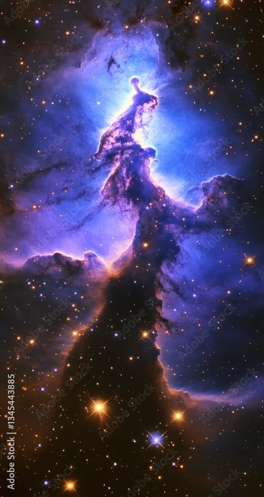 Fototapeta premium Stunning Cosmic Nebula: A Celestial Masterpiece Phone Wallpaper