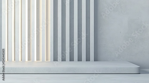 Wallpaper Mural A modern minimalist interior space with vertical white paneling Torontodigital.ca