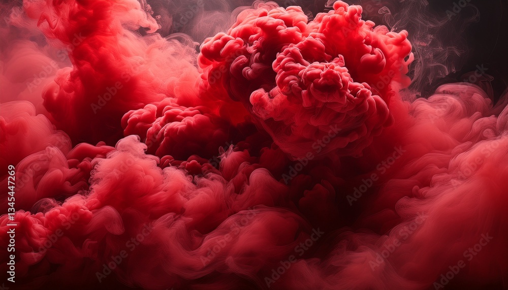 Obraz premium red dense smoke combined with red smoke