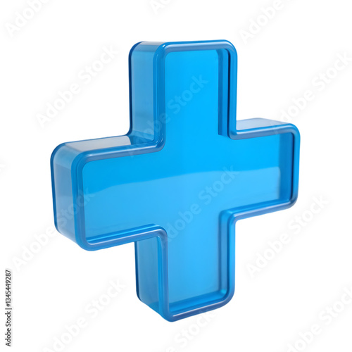 Blue Medical Cross Symbol isolated on transparent background