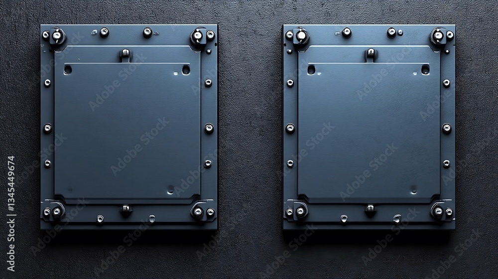 Fototapeta premium Dark Metal Panels for Industrial Background.
