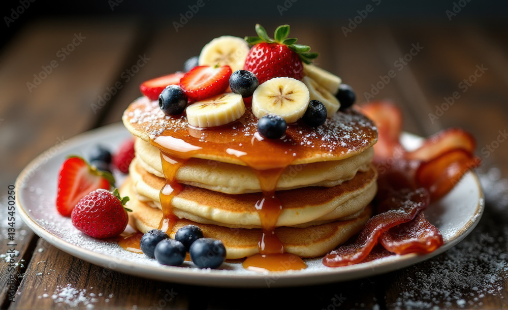 stack of pancakes with berries stack of pancakes with berries