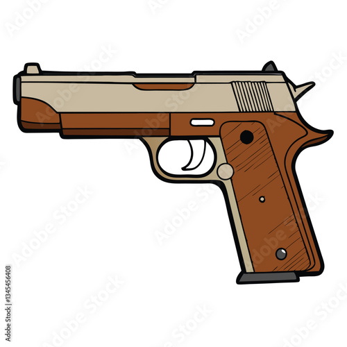 Colt 1911 gun , police weapon vector design, military vector design illustration.