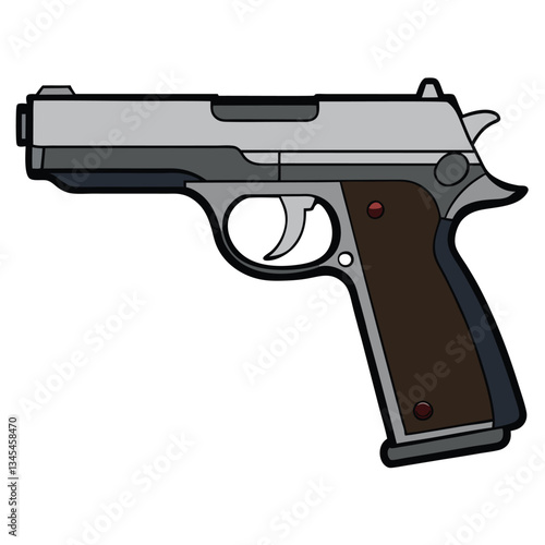 CZ 75 gun , police weapon vector design, military vector design illustration.