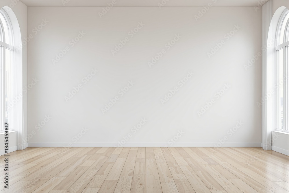 Empty modern interior with white walls and wooden floor. Empty modern interior with white walls and wooden floor.
