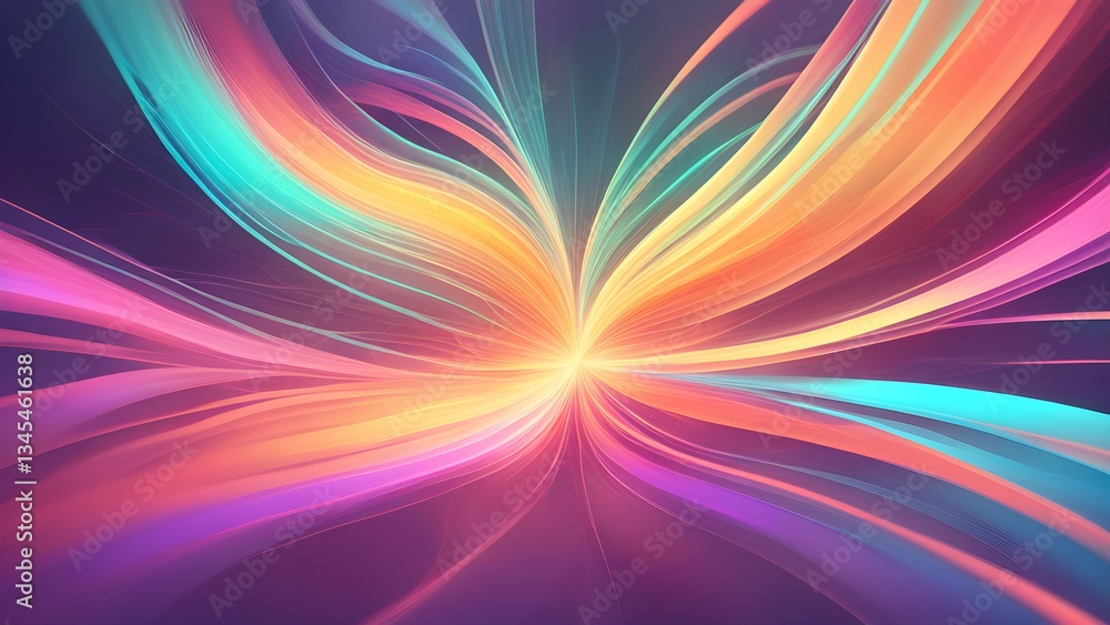 Vibrant, multicolored light rays converge a dazzling burst energy. Vibrant, multicolored light rays converge a dazzling burst energy.