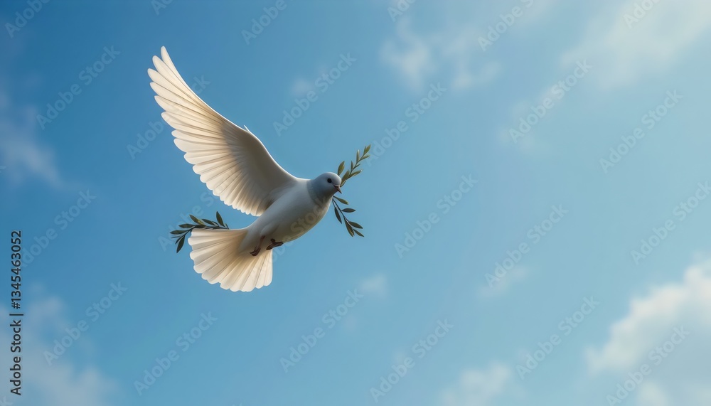 Fototapeta premium white dove flying in the sky